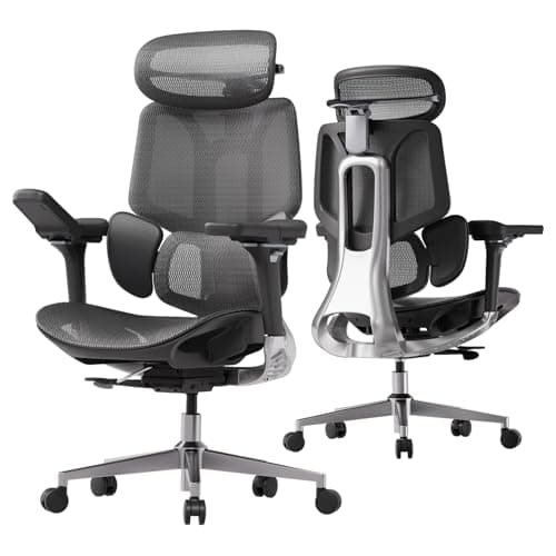 Hbada E3 Pro Ergonomic Office Chair, Big and Tall Office Chair - with 3-Zone Dynamic Lumbar Support, 4D Adjustable Headrest, 6D Adjustable Armrests, Swivel, Black(No Footrest)