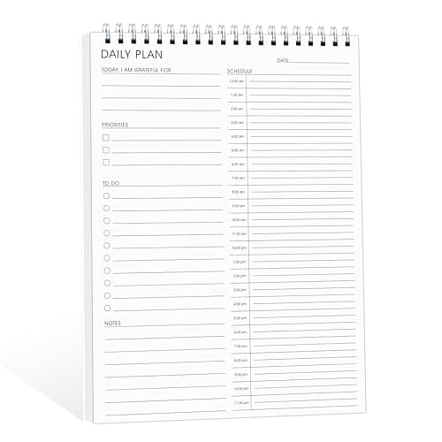 24 Hour Daily Planner with To Do List for Work & Personal Life,105 Days for Productivity Planner, No Bleed Everyday Planner, Daily Schedule, 6.5 x 9.8