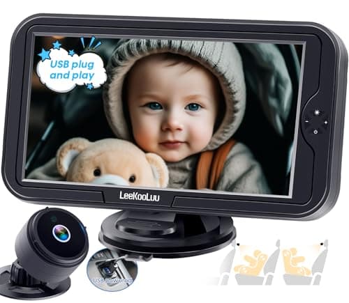 Carseat Car Camera for Baby: HD 1080P Display Real-Time Monitoring for Infants 0-4 Years No Delay - Clear Night Vision USB Plug-Play Safe and Durable Easy Setup Peace of Mind While Driving on the Go