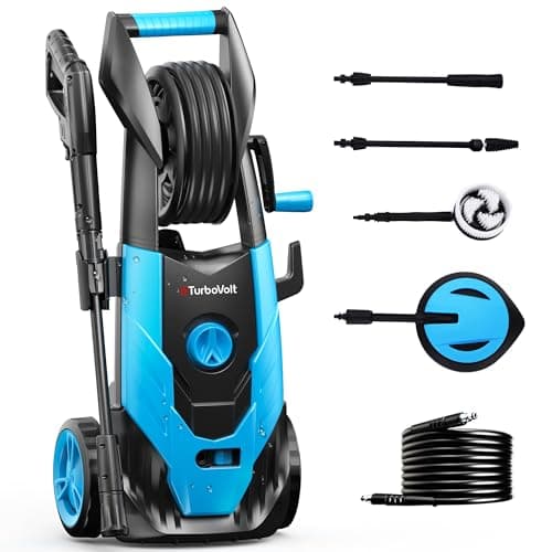 Electric Pressure Washer, 2100PSI Max 1.85 GPM Power Washer with Adjustable 360° Rotating Pressure Nozzle, Foam Cannon and 2pcs Surface Cleaner Attachment for Car Washing, Fence Cleaning, Patio Garden