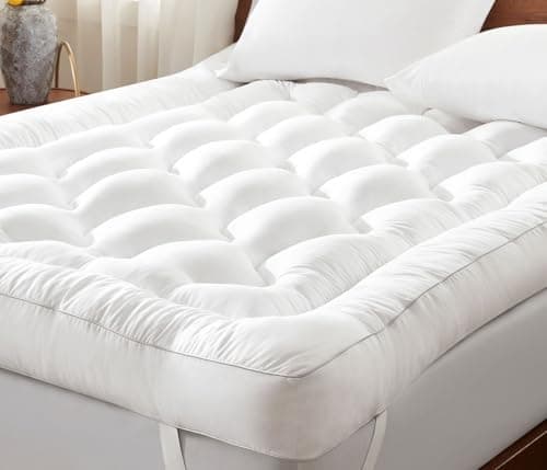 Decroom 4 Inch Memory Foam Mattress Topper King Size, Filled with Breathable Memory Foam Pillow Topper, Soft Fluffy Supportive Bed Mattress Pad for Back Pain Relief, 80x78x4 Inch