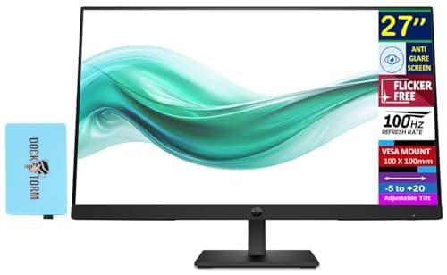 HP Series 3 Pro 27" FHD IPS Monitor with 5ms Response Time, Anti Glare, Flicker Free, VESA Mount (100 x 100 mm), Displayport, HDMI & DKZ, Black Color