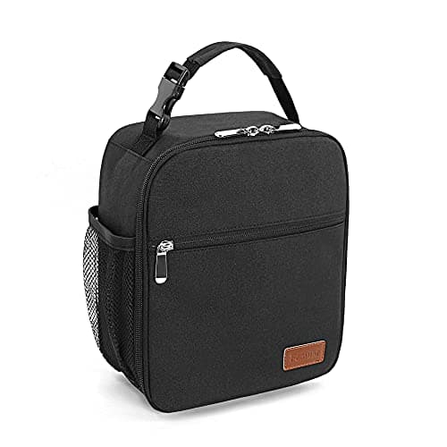 Femuar Lunch bag for Men Women Adults Small for Office Work Picnic - Reusable Portable Lunchbag, Black