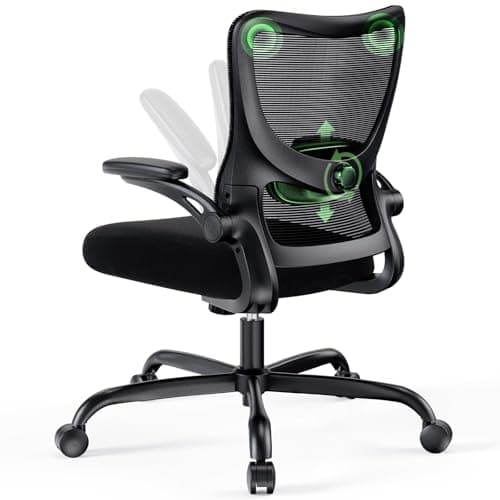 Marsail Ergonomic Office Chair with Adjustable Lumbar Support, 3-Way PU Armrests & Breathable Mesh for Home Office and Gaming