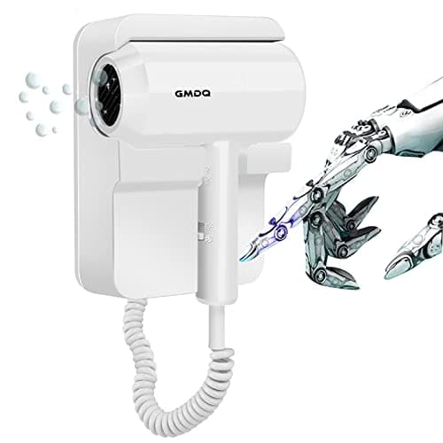 Hotel Wall Mounted Hair Dryer for Bathroom,Restroom Professional Blow Dryer,with Stand Rack,Specialised Motor for Salon,Fast Drying - Gifts【Massage Comb,Screws+ Adhesive】 110V