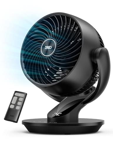 Dreo Fan for Bedroom, 13-Inch Oscillating Table Air Circulator Fan for Whole Room, 120° Tilt Adjustment, 28dB Ultra-Quiet, 70ft Powerful Airflow, 4 Speeds Desk Fans with Remote for Home, Office