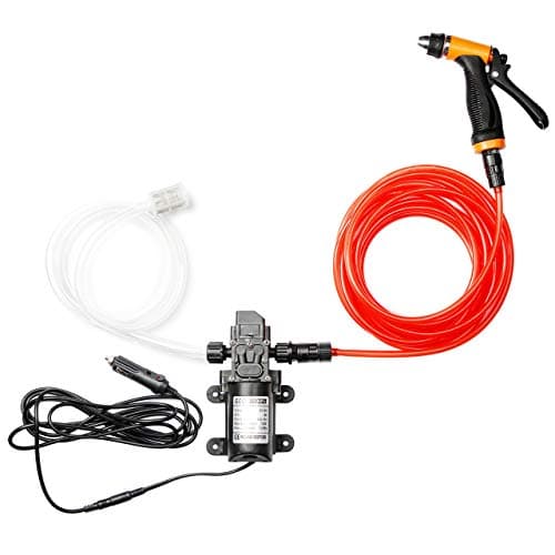 big-autoparts Portable 12v Car Pressure Washer 100W 160PSI Electric Washer Pump with 21.3 Feet PVC Hose fits for Car Home Garden Cleaning Pet Cleaning