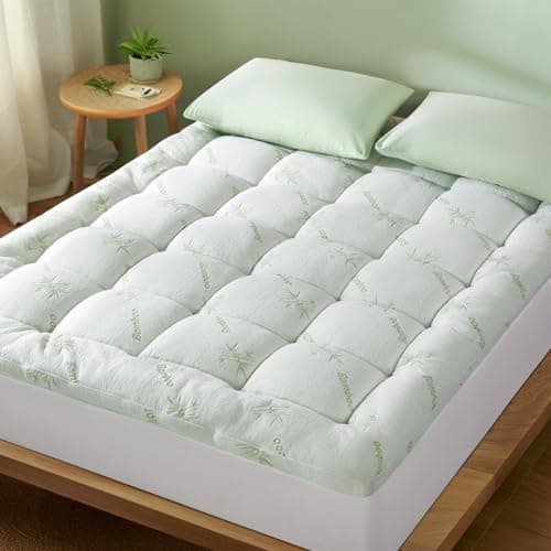 Shilucheng Cooling Queen Mattress Topper, Extra Thick Down Alternative Fill Washable, Soft Mattress pad for Back Pain, Bed Mattress Topper with 8-21" Deep Pocket(60"x80")