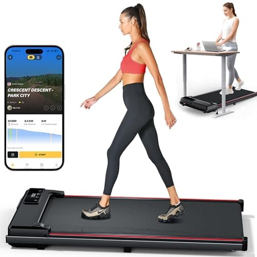 12% Removable Incline Walking Pad Treadmills for Home, Sturdy Metal Frame Under Desk Treadmill 340lb Capacity, Desk Treadmill for Small Spaces, Support Full Manual/3-Preset Countdown/App Mode