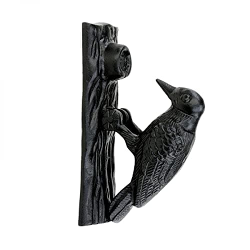 Renovators Supply Manufacturingᵀᴹ Heavy Woodpecker Door Knocker – Cast Iron Construction, RSF Finish, 6.5 Inch Long with Mounting Hardware