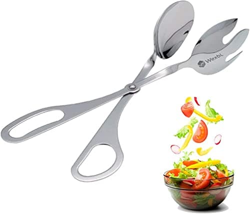 Salad Tongs 10-Inch – Heavy Duty Stainless Steel Serving Tongs for Salad, BBQ, Buffet, Kitchen & Party Use