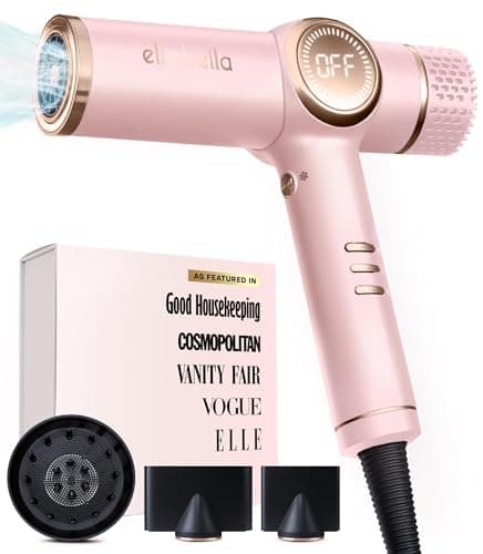 ELLA BELLA® Professional Ionic Hair Dryer with Diffuser • Negative Ion Blow Dryer • Suitable All Hair Types • Intelligent Heat Control & Rapid Drying Speeds • Lightweight Design • Low Noise Technology
