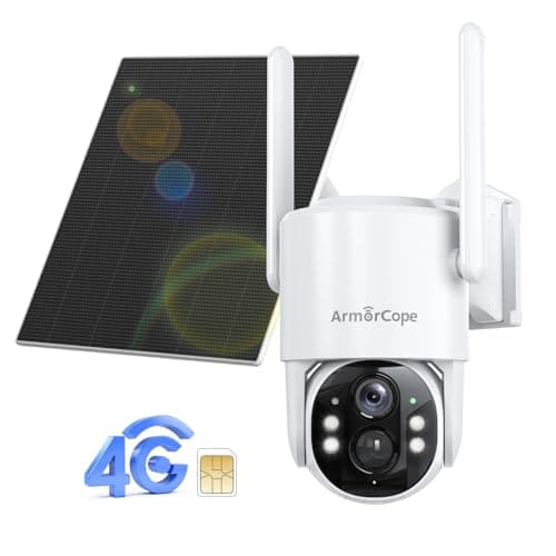 4G LTE Cellular Security Camera, No Wifi Security Camera, 2.5K Solar Camera Outdoor Wireless, 360° Live View, Spotlight Color Night Vision, Motion&Siren Alert, SD/Cloud Storage (SIM Card Included)