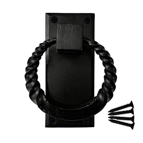 Akatva 'Kasai' Black Cast Iron Door Knocker - Powder Coated Exterior Home Door Knocker