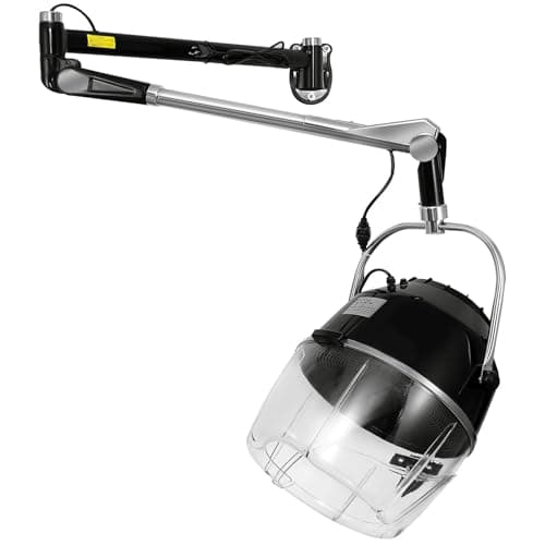 TRY-YEAN Professional 900W Wall Mounted Hair Dryer with Swivel Arm, Fast Hair Drying Low Noise for Salon, Adjustable Termperature 5-70°C Timer 0-60 Min Hairdryers Black