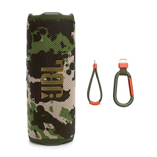 JBL Flip 7 - Portable Waterproof and Drop-Proof Speaker, Bold JBL Pro Sound with AI Sound Boost, 16Hrs of Playtime, and PushLock System with Interchangeable Accessories (Squad)