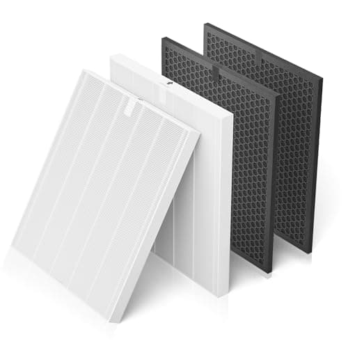 Leemone 5510 5520 Replacement Filter Q Compatible with Winix 5510,5520 Air Purifier,2 x HEPA + 2 x Activated Carbon Combo for Dust Pollen Pet Smoke, Part# 1712-0123-00 For Large Room 1882 Ftยฒ/Hr