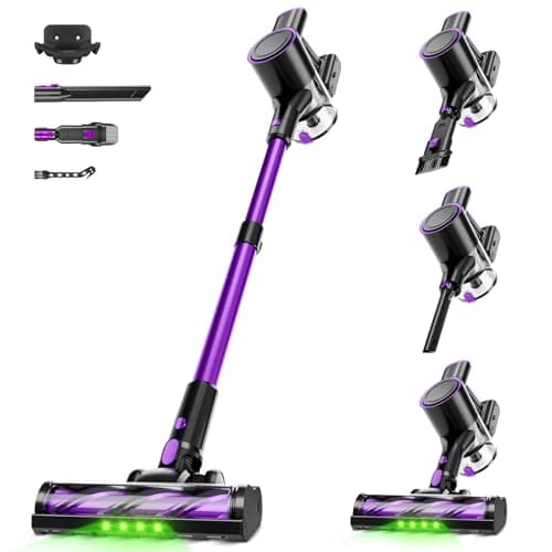 Honki Cordless Vacuum Cleaner,40Kpa Powerful Vacuum Cleaners for Home, Vacuums with LED Display, Anti-Tangle, 8 in 1 Lightweight Vacuum for Hard Floors Pet Hair(Black)