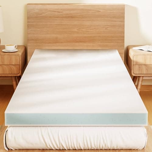 3 Inch Memory Foam Mattress Topper,Cot Size Foam Bed, Mattress Topper for Back Pain, Cooling Gel Bed Topper for Sleeper Sofa, Dorm, RV,Camper,75"*30",White