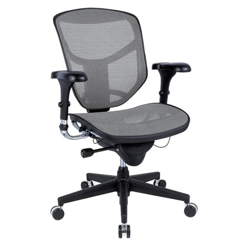 WorkPro® Quantum 9000 Series Ergonomic Mesh/Mesh Mid-Back Chair, Black/Gray, BIFMA Compliant