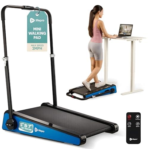 Lifepro Smallest Portable 30in Small Mini Walking Pad Treadmill Installation Free, Adjustable Incline, Under Desk Work Compact Treadmills for Home/Office - Max Load 220Lbs & Speed 3MPH