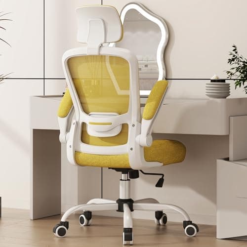 Mimoglad Office Chair, High Back Ergonomic Desk Chair with Adjustable Lumbar Support and Headrest, Swivel Task Chair with flip-up Armrests for Guitar Playing, 5 Years Warranty