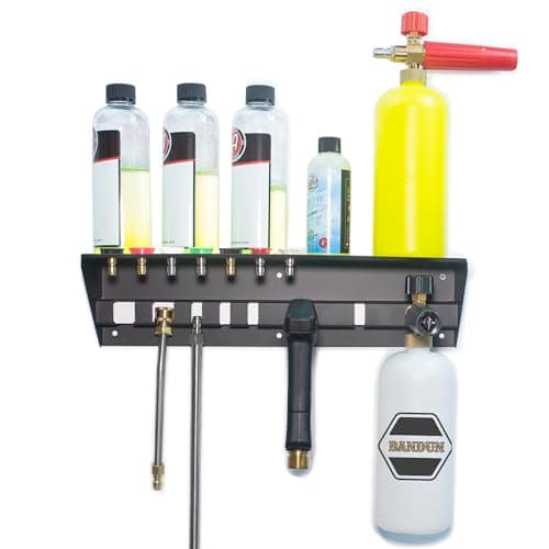 BANDUN Pressure Washer Gun Holder with Shelf,Foam Cannon Holder for Pressure Washer Wand,Pressure Washers Nozzle Tips,Soap Bottle Holder, pressure washer parts & accessories & attachments Storage Rack