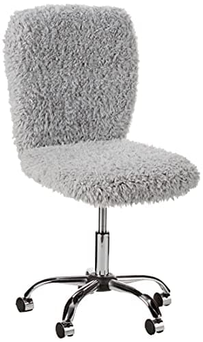 Urban Lifestyle Faux Fur Rolling Task Chair, Gray
