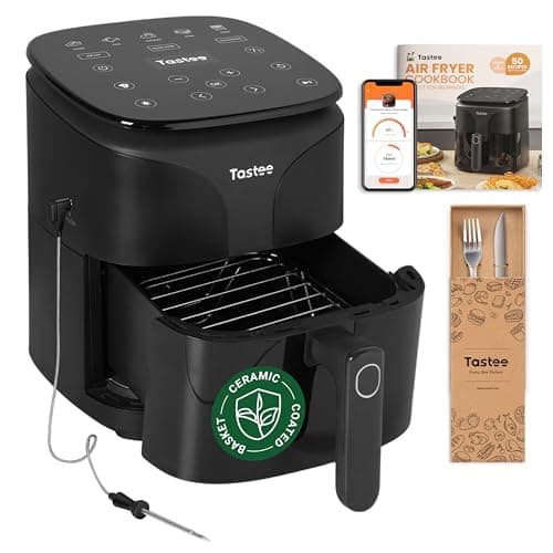 Tastee Smart Air Fryer with Ceramic Coating Basket, Tastee Knife and Fork