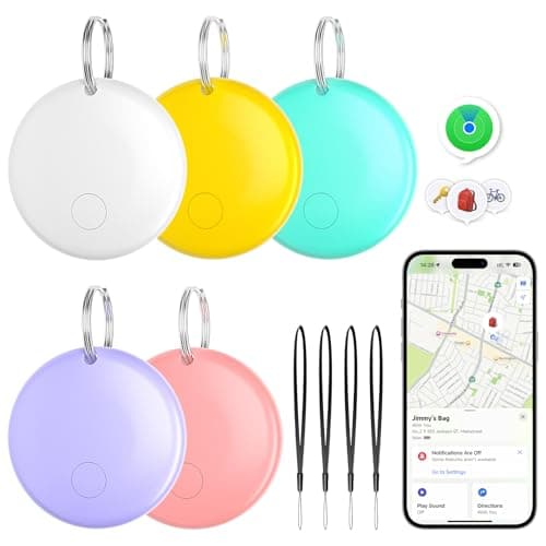 JTD Air Tracker Tags 5 Pack for Find My, 2026 Upgraded with IP68 Waterproof Item Finder with Left-Behind Alert, Small Size 5 Colors for Keys, Luggage, Backpack, Wallet. iOS Only.