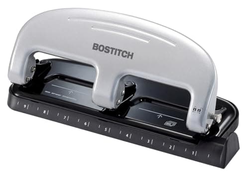 Bostitch Office EZ Squeeze 3-Hole Punch, 20 Sheet Capacity, Reduced Effort, No Jam Technology, Silver