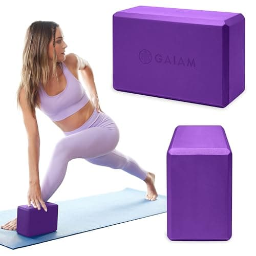 Gaiam Yoga Block - Supportive Latex-Free Eva Foam - Soft Non-Slip Surface with Beveled Edges for Yoga, Pilates, Meditation - Yoga Accessories for Stability, Balance, Deepen Stretches