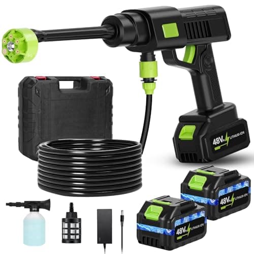 Portable Cordless Pressure Washer, 990PSI Portable Pressure Washer, Battery Powered 15000mAh, 6-in-1 Nozzle,10 Level,Handheld Car Washer, 33FT Hose, Power Cleaner for Car, Patio,Floor