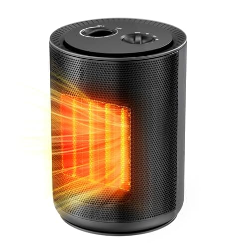 R.W.FLAME Small Space Heater for office,1500W Ceramic Heater with Thermostat, Portable Heaters for indoor use, Quiet and Safe for Office or Home Use, ETL Certified, Overheat and Tip-Over Protection