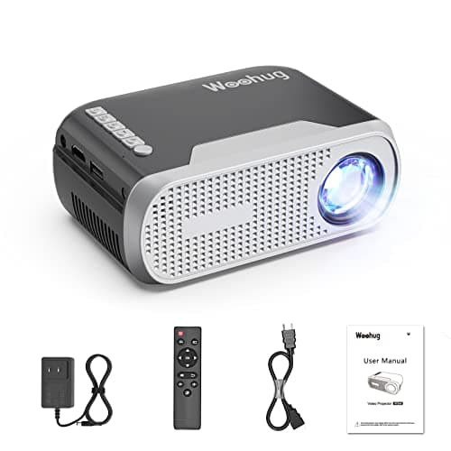 Woohug Mini Portable Movie Projector - Full HD 1080P, Compatible with iPhone, HDMI, USB for Outdoor & Home Theater Use