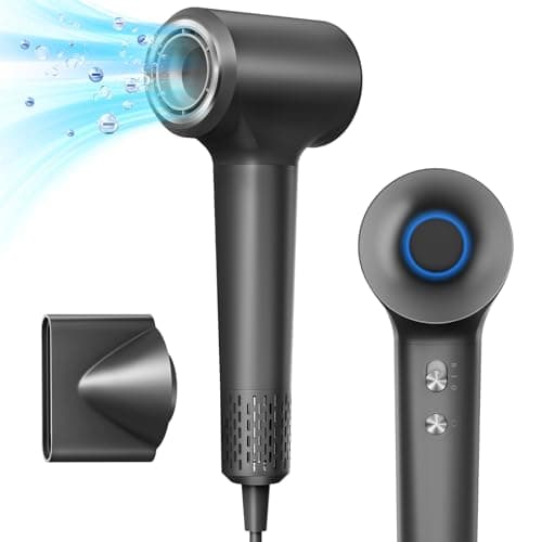 Hair Dryer, Ionic Blow Dryer, 1500W High-Speed Hairdryer with 110000 RPM Brushless Motor for Fast Drying Low Noise, 4 Temps & 2 Speeds with Magnetic Nozzle