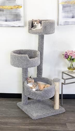 New Cat Condos Wood and Carpet Cat Tree for Big Cats