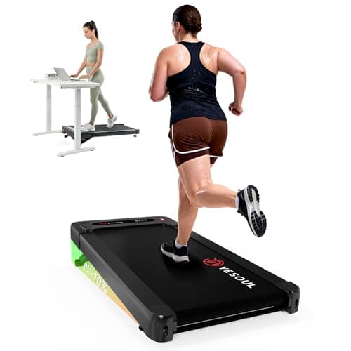 Yesoul Walking Pad Treadmill with 10% Auto Incline, Under Desk Treadmill for Home Walking, Hiking & Running, 300lbs Capacity, Smart App Scenic Routes & Live Classes, Remote & LED Display