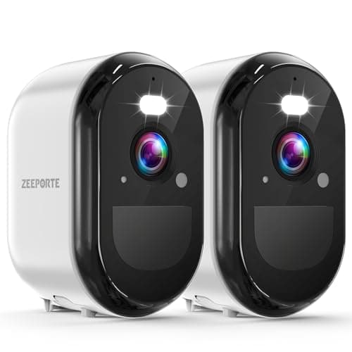 2K Security Cameras Wireless Outdoor, WiFi Battery Powered Indoor Camera for Home Security with AI Motion Detection, Spotlight, 2-Way Talk, Siren, IP65, Cloud/SD Storage - 2 Cameras