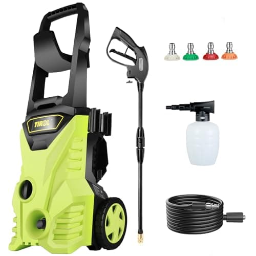 TIROL Electric Pressure Washer - 3500PSI Max 2.4 GPM Electric Power Washer with 20 Foot Hose,4 Nozzels,Spray Gun and Foam Cannon,High Pressure Washer for Cleaning Patios,Floor,Pool,Driveway