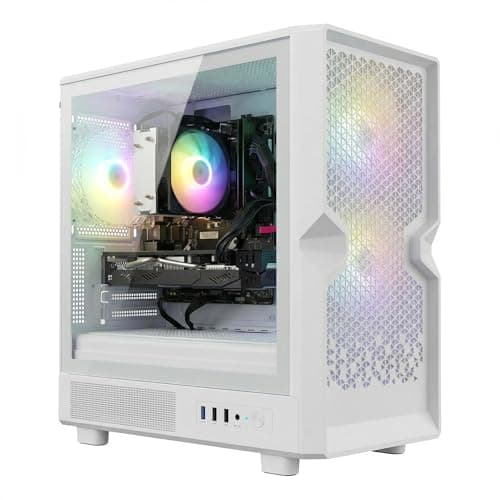 STGAubron Gaming PC Desktop, Radeon RX 580 16G, Intel Core i7 up to 3.9G, 16G RAM, 512G SSD, WiFi 6, BT 5.0, RGB Fan x3, Windows 11 Home