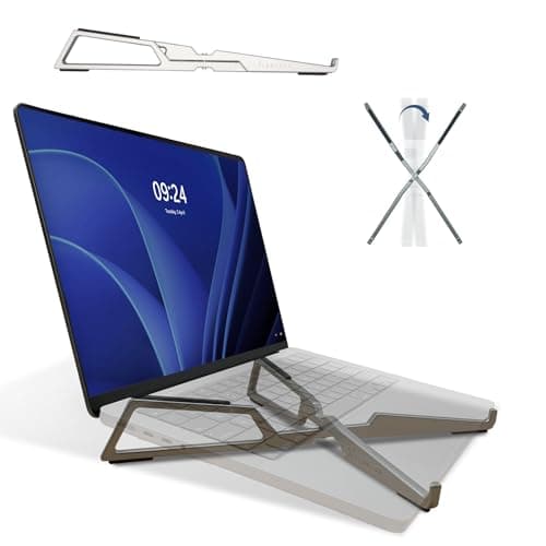 FlexVerk Portable Laptop Riser Stand- Lightweight & Adjustable Computer Holder, Ergonomic, Foldable - Compatible with Apple MacBook Pro & Air, HP, Dell, Tablet & More 10" - 16" Notebooks (Silver)