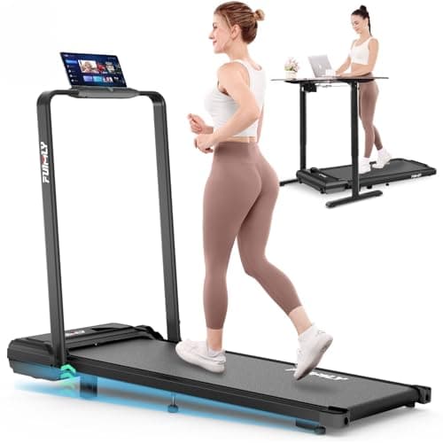 Walking Pad Treadmill,Incline Foldable Treadmill with Handrail, 300lbs Capacity, Folding Treadmills for Home Office
