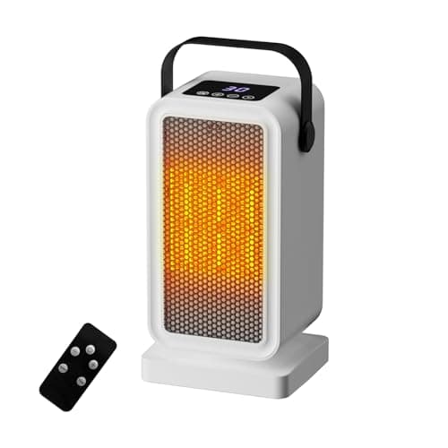 Small Space Heater for Indoor Use, Portable Desk Heater with 2s Instant Warmth, Ceramic Heating, Dual Power Modes, Timer & Overheat Protection – Personal Space Heater for Bedroom, Office, Home