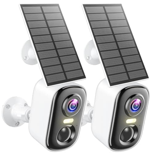 MISECU 2K Solar Camera Outdoor Wireless, WiFi Cameras for Home Security with Solar Panel, Spotlight Color Night Vision, AI Motion Detection, Siren Alarm, 2-Way Talk, IP66, Cloud/SD Storage 2 Pack