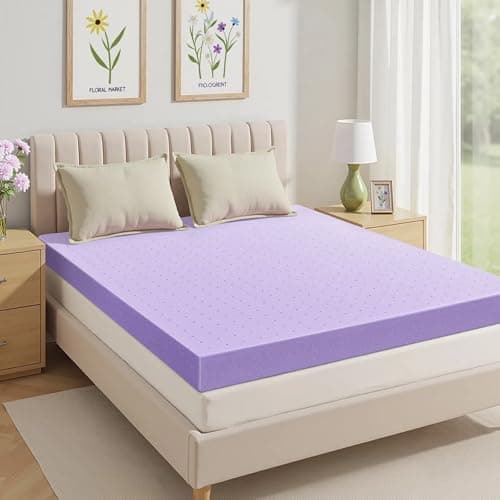 BedsPick Memory Foam Twin XL Mattress Topper 3 inch,Gel Infused Memory Foam Mattress Pad,College Dorm Extra Long XL Single Bed Toppers,Ventilated and Breathable,Purple
