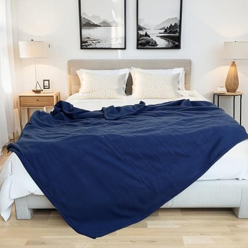 YAKEE Electric Blanket Full Size 72"x 84", Large Heated Blanket, Soft Warm Heating Blanket, 5 Heating Levels and 10 Hours Auto-Shut-Off, Machine Washable, Blue