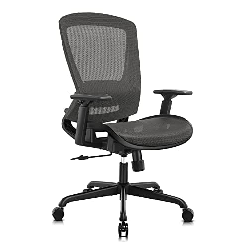 ELABEST T96 Mesh Office Chair,Ergonomic Computer Desk Chair,Sturdy Task Chair- Adjustable Lumbar Support & Armrests,Tilt Function,Comfort Wide Seat,Swivel Home Office Chair