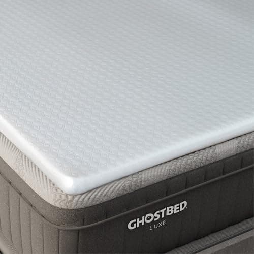 Ghostbed Firm Foam with Cover Mattress Topper, Twin 1.5 Inch Polyurethane Foam Firm Mattress Topper Twin for Back Pain, Durable and Easy to Install & Remove, Made in USA | CertiPUR-US Certified