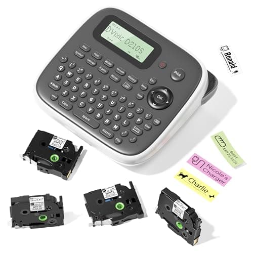 Vixic Label Maker Waterproof-Labels, Label Maker Machine with Tapes, D210S Portable Label Makers with Keyboard Powered by Type-C, Handheld Labeler Machine for School Office Organization